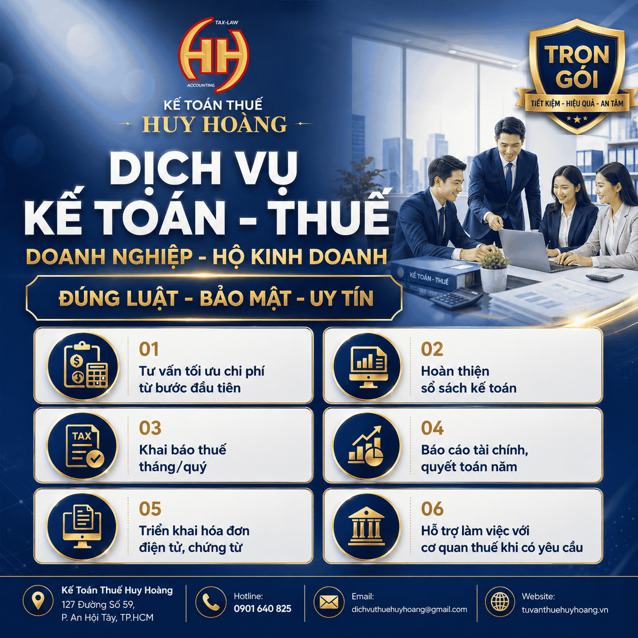 Dịch Vụ Kế Toán Thuế Trọn Gói Là Gì? Giải Pháp An Toàn Cho Doanh Nghiệp 2026 | Kế Toán Huy Hoàng